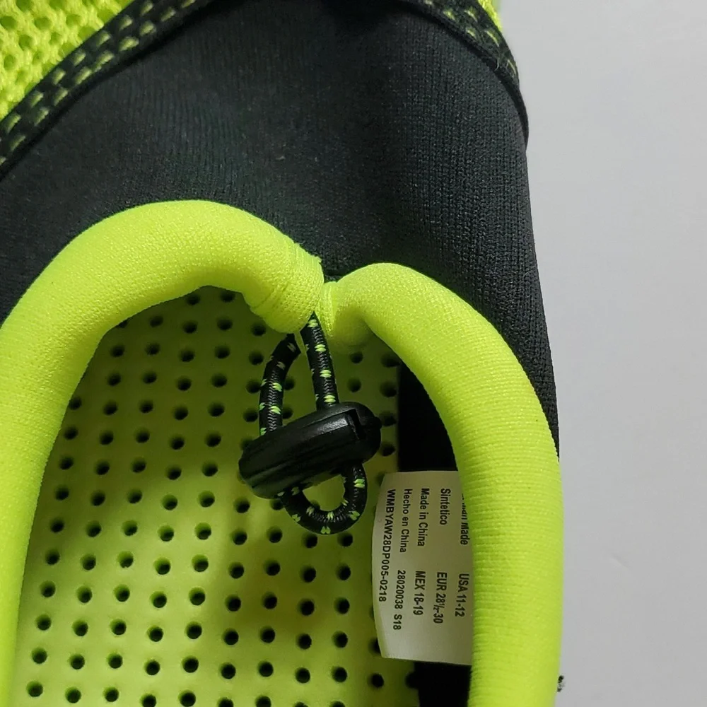 Black and yellow water shoes